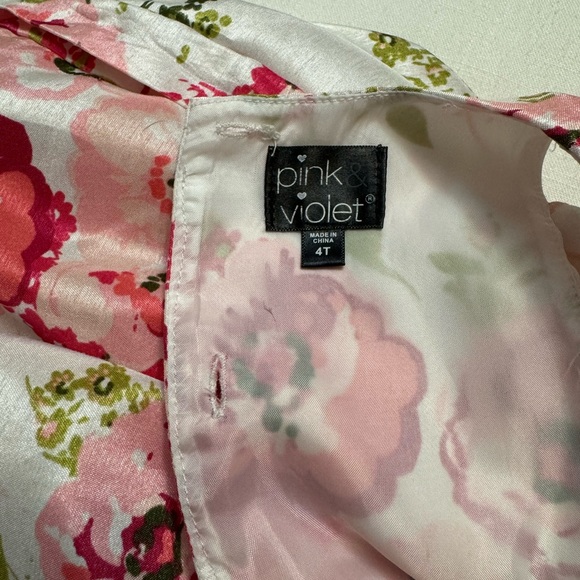 Pink & Violet | Spring or Summer Floral Dress | 4T - Picture 6 of 10